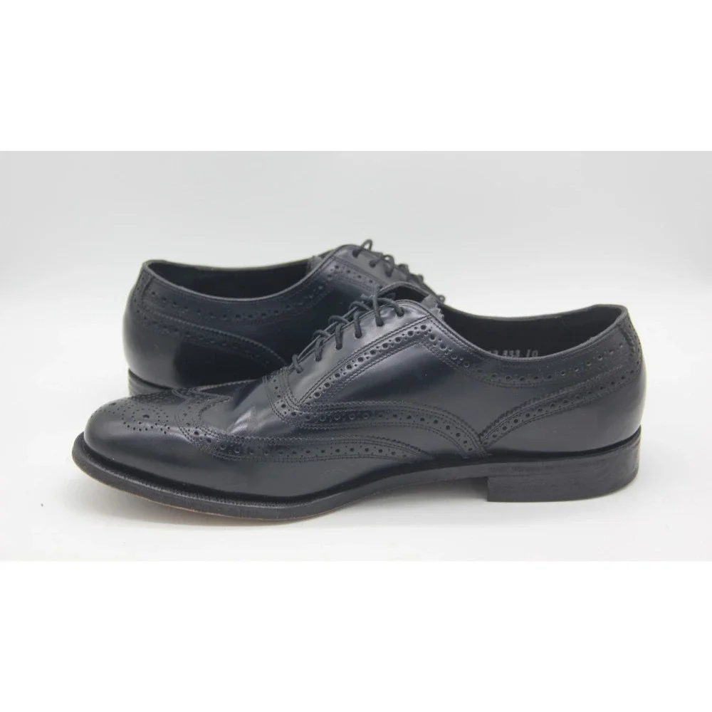 Florsheim Royal Imperial Men's Wing Tip Black Leather Shoes Size 10 D 20381